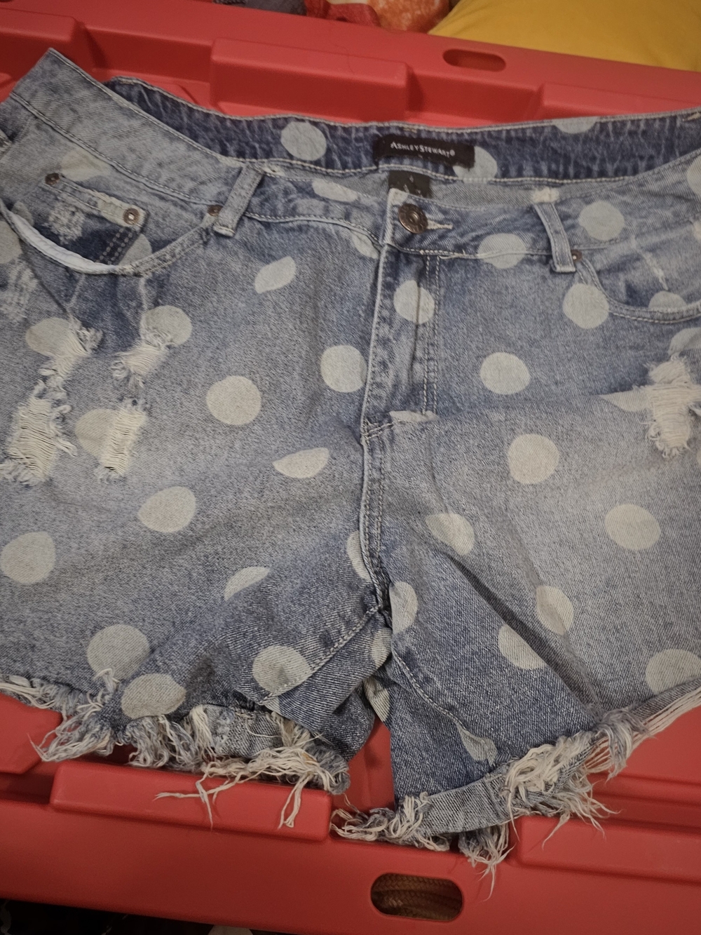 A New Day Polka Dot Denim Shorts - Light Blue
